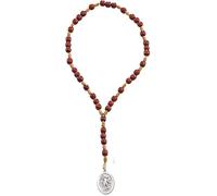 Saint St Michael Chaplet Rosary with Cherry Wood Beads and Medal, 10 Inch by Catholica Shop