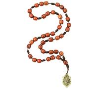 Saint St Michael Chaplet Rosary with Cherry Wood Beads and Medal, 10 Inch by Catholica Shop