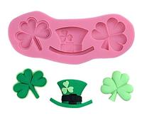 Saint St Patrick's Day Irish Mad Hatter Hat and Shamrocks Clover Candy Silicone Mould for Fondant, Cake Decoration, Cupcake Topper, Chocolate, Resin Epoxy, Crafting Projects