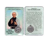 Saint St St. Maximilian Max Kolbe Prayer Card Holy Card Cards Patronage Patron Addictions with Medal