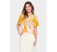 Saint Tropez Agnes Short Sleeve V-Notch Neck Blouse Apricot Multi