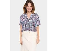 Saint Tropez Agnes Short Sleeve V-Notch Neck Blouse Multi Print