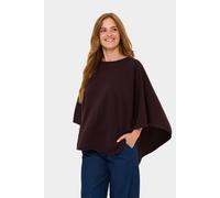 Saint Tropez Billi Round Neck Poncho In Dark Brown Dark Brown One Size
