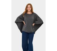 Saint Tropez Billi Round Neck Poncho In Dark Grey Dark Grey One Size