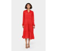 Saint Tropez Eda Loose Fit Long Sleeve Midi Dress In Red Red L