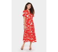 Saint Tropez Edasz Short Sleeve Leopard Midi Dress Leopard Print In Red Red XL