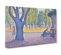 Saint-Tropez Fountain By Paul Signac Canvas Print | Gallery Wrapped 30mm Frame Wall Art | 30x20 inches | Ready to Hang | Contemporary Religious Picture | Living Room Bedroom Lounge Office