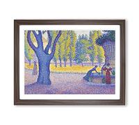 Saint Tropez Fountain By Paul Signac Classic Painting Framed Print | A3 Walnut Framed Wall Art | Ready to Hang | Classic Historical Picture | Living Room Bedroom Lounge Office