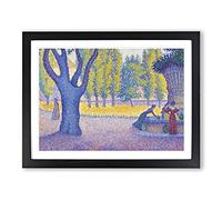 Saint Tropez Fountain By Paul Signac Classic Painting Framed Print | A4 Black Framed Wall Art | Ready to Hang | Classic Historical Picture | Living Room Bedroom Lounge Office