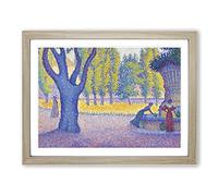 Saint Tropez Fountain By Paul Signac Classic Painting Framed Print | A4 Oak Framed Wall Art | Ready to Hang | Classic Historical Picture | Living Room Bedroom Lounge Office