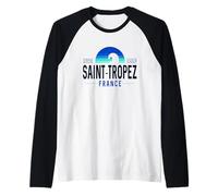 Saint-Tropez France | Saint Tropez Côte D'Azur Wave I5X Raglan Baseball Tee