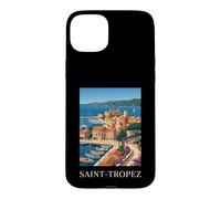 Saint Tropez French Riviera Retro Travel Coast Case for iPhone 15 Plus