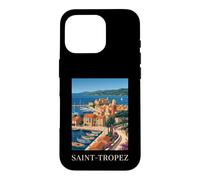 Saint Tropez French Riviera Retro Travel Coast Case for iPhone 16 Pro