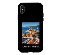 Saint Tropez French Riviera Retro Travel Coast Case for iPhone X/XS