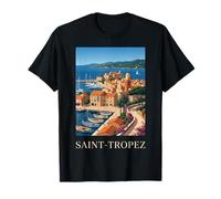 Saint Tropez French Riviera Retro Travel Coast T-Shirt