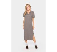 Saint Tropez Fumiko Short Sleeve Knit Collar Dress In Walnut Walnut M