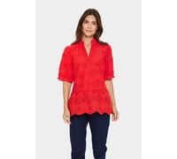 Saint Tropez Geleksa V-Neck Blouse In Scarlet Scarlet S