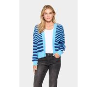 Saint Tropez Ibenmeisz Open Front Stripes Cardigan Striped In Blue Blue XL