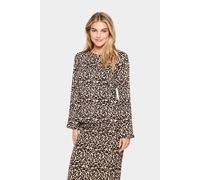 Saint Tropez Ilyssasz Round Neck Flared Sleeve Blouse In Beige Beige XL