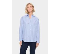 Saint Tropez Junosz Striped Rhinestone Detail Shirt In Light Blue Light Blue L