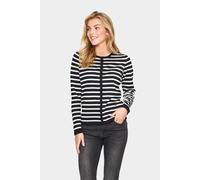 MilaSZ Striped Buttons Slim Fit Cardigan- Saint Tropez Black M