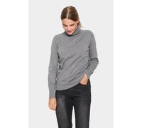 Saint Tropez Mila Rollneck Pullover Plain In Grey Grey XXL