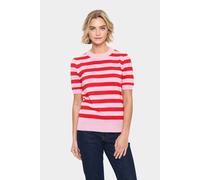 Saint Tropez Mila Short Sleeve Block Stripe Pullover In Pink Pink XL