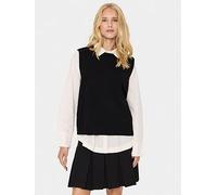 Saint Tropez Mila Vest - Black, Black, Size L, Women Black