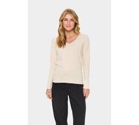 Saint Tropez Milasz Long Sleeve V-Neck Jumper In Ecru Ecru XL
