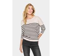 Saint Tropez - Milasz Gray Morn Mila Stripe R-neck Knit Jumper - L