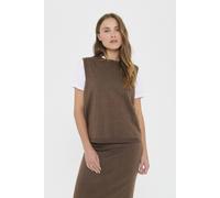Saint Tropez Milasz Sleeveless Knitted Crew Neck Vest In Brown Brown M