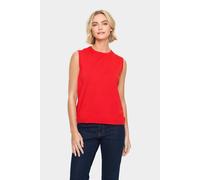 Saint Tropez Milasz Sleeveless Knitted Crew Neck Vest In Scarlet Scarlet L