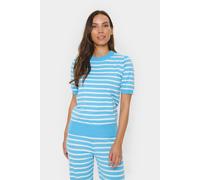 Saint Tropez Milasz Striped Pullover Top In Baby Blue Baby Blue XXL