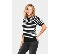 Saint Tropez Women's MilaSZ Striped Pullover Top in Black | Size: Medium Saint Tropez Black M