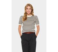 Saint Tropez Milasz Striped Pullover Top In Cream Cream XL