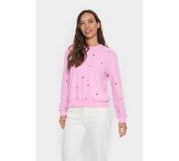 Saint Tropez Women's Dagna Heart Print Sweatshirt in Baby Pink | Size: XL