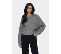 Saint Tropez Women's GeetaSZ Cable Knit Loose Fit Pullover in Mid Grey | Size: Small