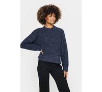 Saint Tropez Women's HalfaSZ Pullover Glitter Knit Casual Fit in Dark Navy | Size: XL