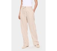 Saint Tropez Women's KiraSZ Loose Fit Striped Trousers in Light Tan | Size: Large