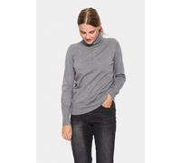 Mila Rollneck Pullover Plain Saint Tropez Grey M