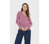 Saint Tropez Women's MilaSZ Long Sleeve V-Neck Top in Dusty Pink | Size: Medium Saint Tropez Dusty Pink M