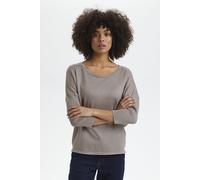 Saint Tropez Women's MilaSZ R-Neck Pullover in Taupe | Size: Large Saint Tropez Taupe L