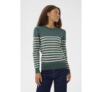 Saint Tropez Women's MilaSZ Slim Fit Striped Jumper in Bottle Green | Size: XS
