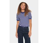 Saint Tropez Women's MilaSZ Striped Pullover Top in Royal | Size: 2XL
