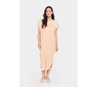 Saint Tropez Women's MilaSZ Striped Short Sleeve Midi Dress in Ecru | Size: Small