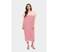 Saint Tropez Women's MilaSZ Striped Short Sleeve Midi Dress in Pale Pink | Size: Small