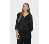 Saint Tropez Women's NancySZ Textured Blouse in Black | Size: Small