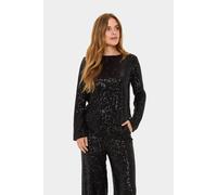 Saint Tropez Women's Neyana Long Sleeve Sequin Blouse in Black | Size: XS
