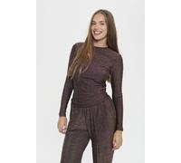 Saint Tropez Women's NoriaSZ Long Sleeve Shimmer Top in Chocolate | Size: 2XL
