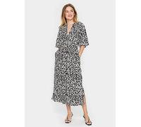 Saint Tropez Zazia Short Sleeve Button Maxi Dress Nightsky Raw Leo